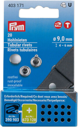Prym Hohlnieten, Größe: 9 mm Ø, Inhalt: 20 Stück.