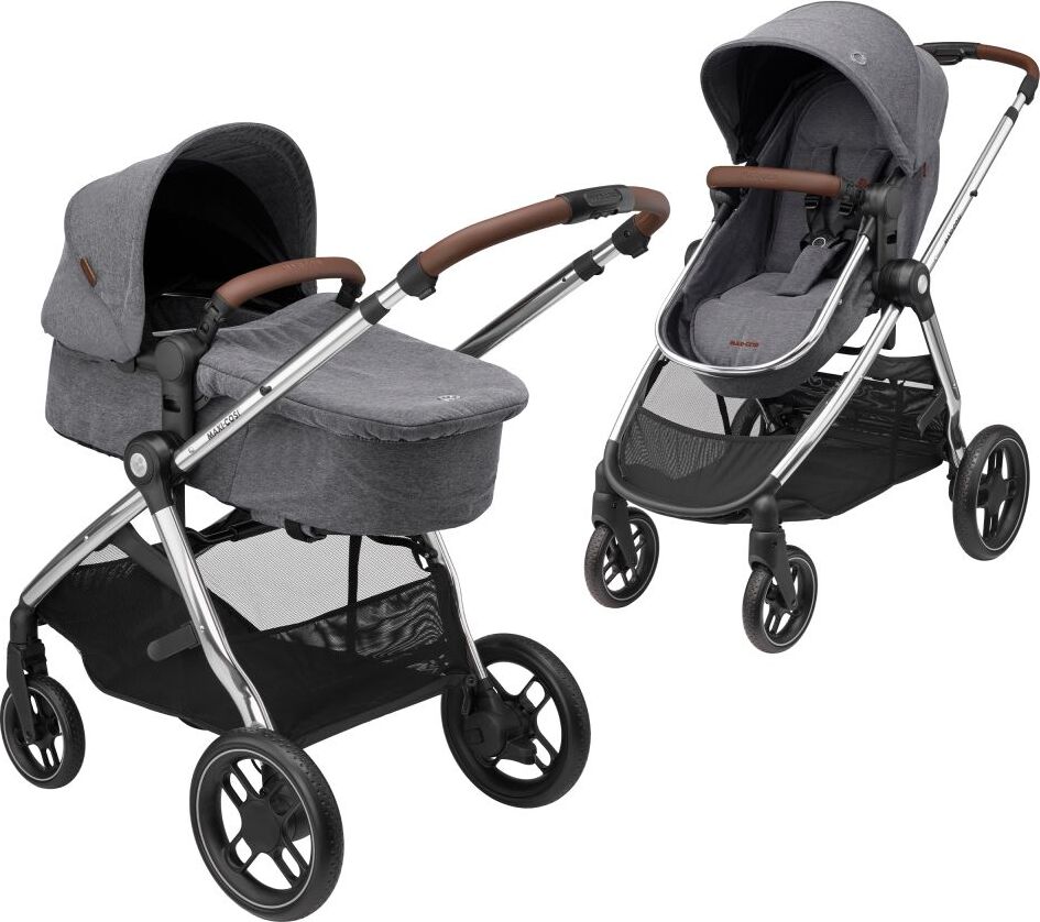 Maxi-Cosi Zelia 3 Luxe, Betthimmel, Tandem-Kinderwagen, Unisex, Faltbar, Schwarz, Grau, Silber