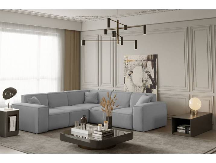 Friderik-EU Ecksofa Ecksofa LUGA Corner – stilvolles und komfortables Sofa mit Kissen, Made in Europe