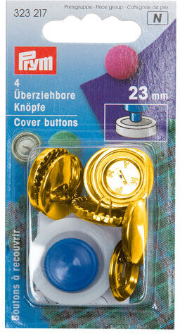 Prym Überziehbare Knöpfe, Größe: 23 mm Ø, Inhalt: 4 Stück
