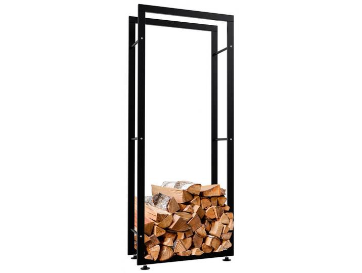 CLP Kaminholzregal 60/25/150 cm Metall Schwarz, 60x150x25 cm, Kleinmöbel, Kamine & Zubehör, Kaminholzregale