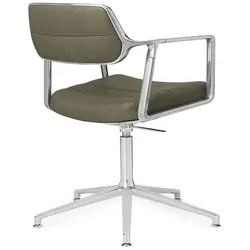 Drehstuhl Vipp 453+ Vipp Bezug Anilinleder bosco grün, Designer Vipp Design, 67x70-77.5x67 cm