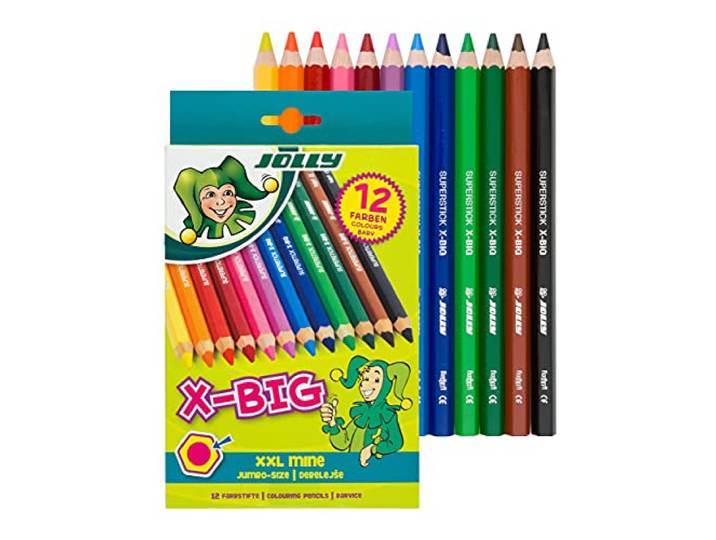 JOLLY X-BIG kleurpotloden, kartonnen etui met 12 stuks