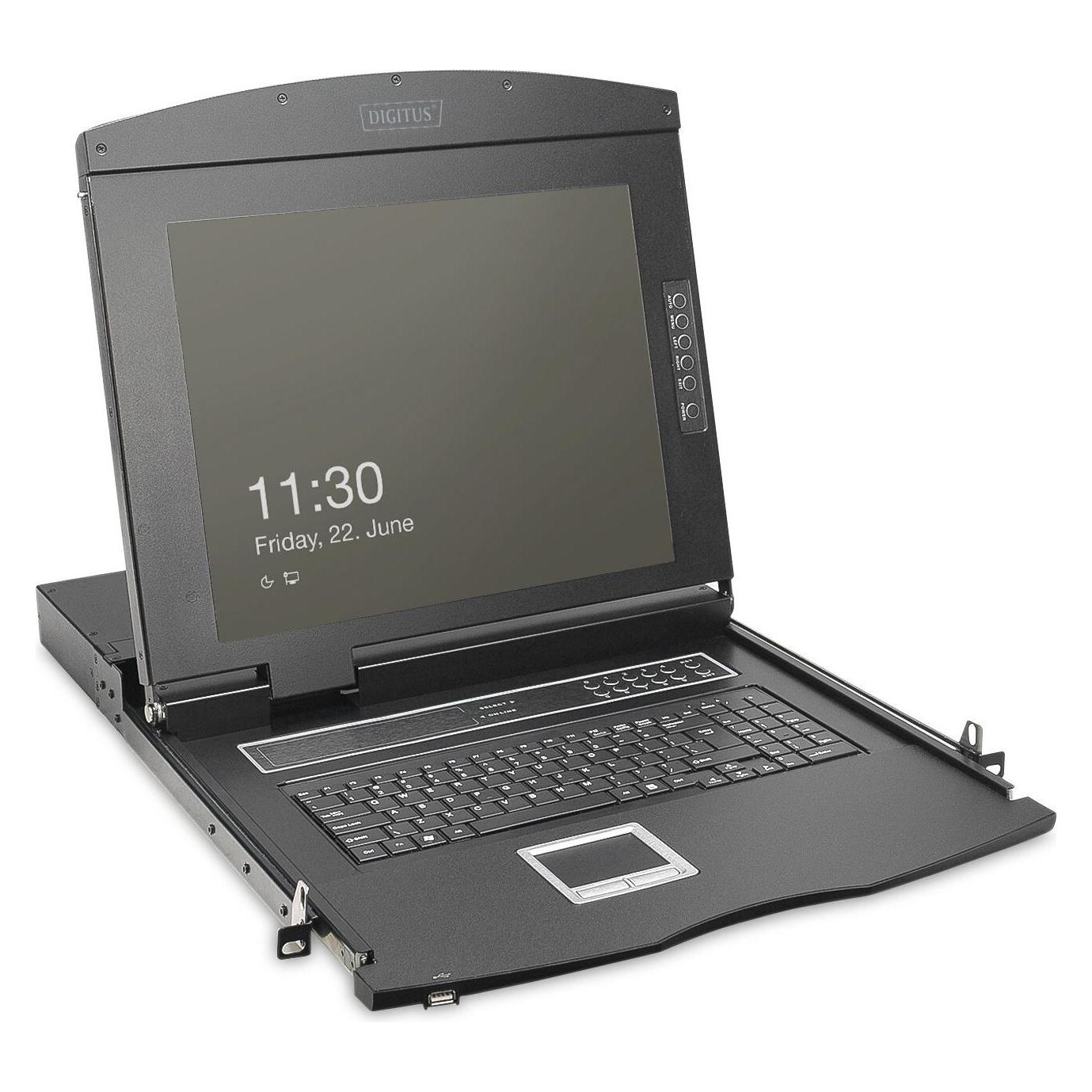 Digitus 19" HD LCD KVM Konsole, 8-Port VGA, deutsche Tastatur (DS-72221-2GE)
