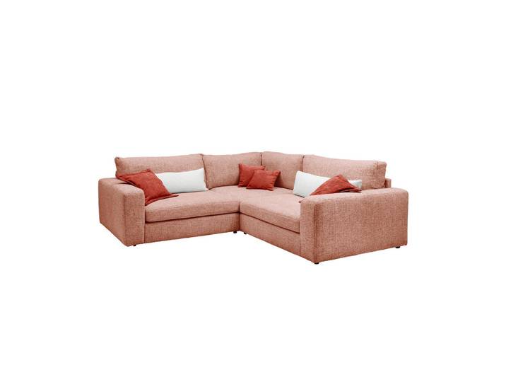 Carryhome Ecksofa, Rosa, Kunststoff, Füllung: Schaumstoffflocken,Schaumstoffflocken,Schaumstoffflocken, 248x248 cm, Stoffauswahl, Rücken echt, Wohnzimmer, Sofas & Couches, Wohnlandschaften, Ecksofas
