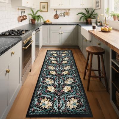 Garvee Vintage Floral Scroll Living Room Area Rug