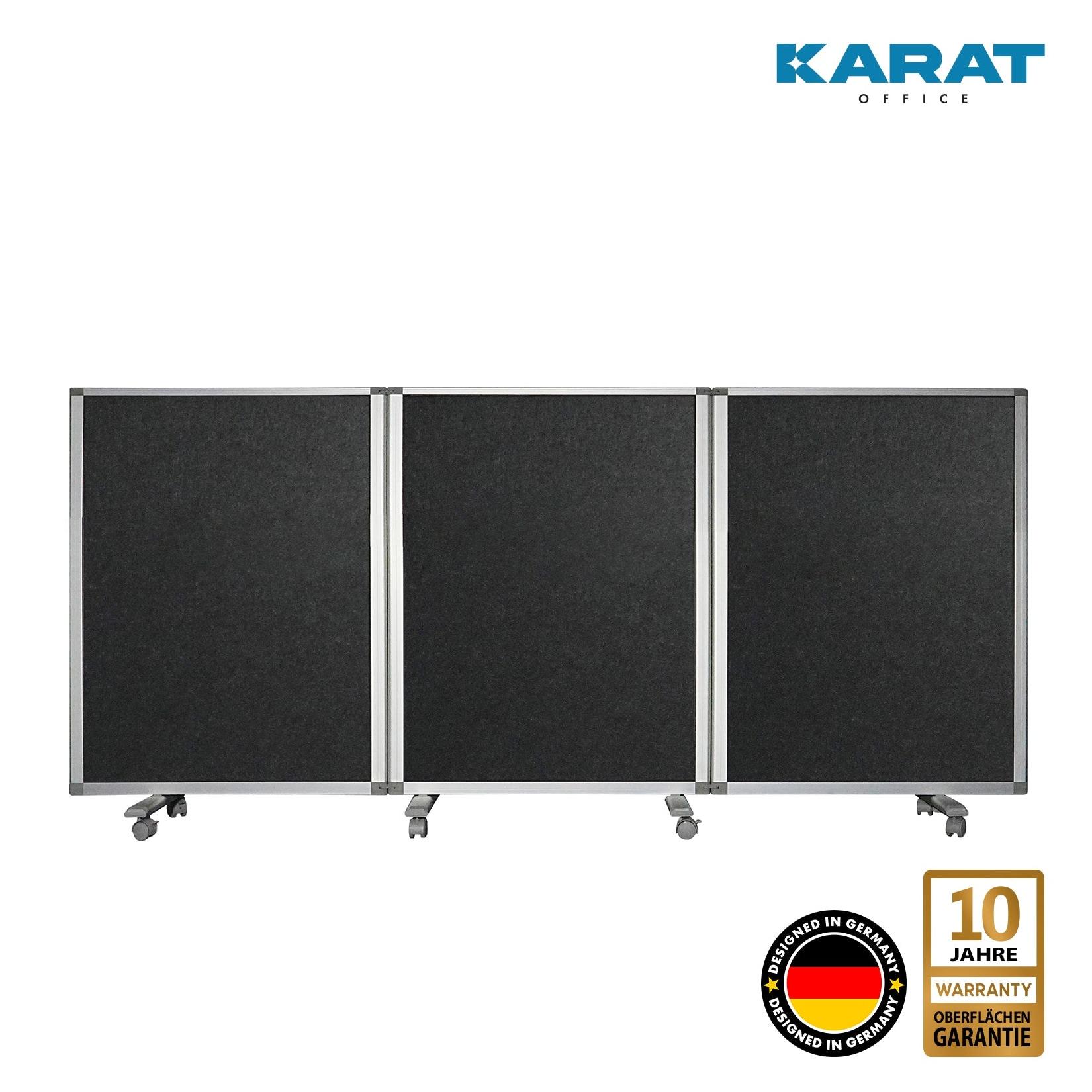 Karat office Doppelseitige Trennwand 3-teilig Filz