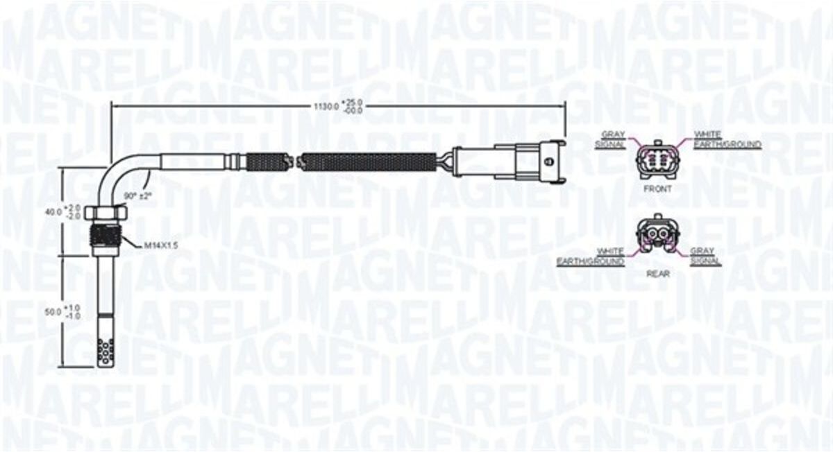 Sensor, Abgastemperatur MAGNETI MARELLI 172000225010
