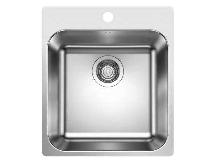 BLANCO SUPRA 400-IF/A R12 Edelstahl Spüle ohne Ablauffernbedienung [44x50x18,4 cm] für 45 cm breite Unterschränke Widerstandsfähig gegen Kratzern ohne Ablauffernbedienung