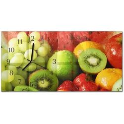 WANDUHR aus Glas 60x30 cm - Obst