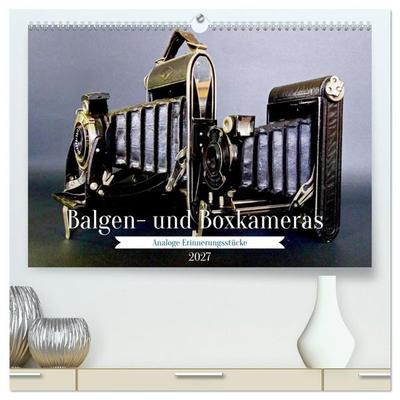 Balgen- und Boxkameras - Analoge Erinnerungsstücke (hochwertiger Premium Wandkalender 2027 DIN A2 quer), Kunstdruck in Hochglanz