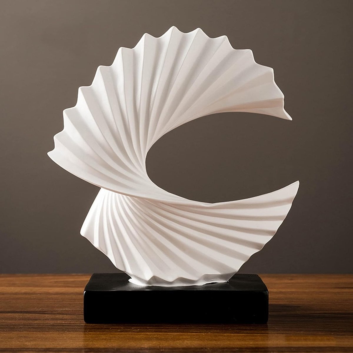 Abstract Beeld Moderne Kunst Wit - Hoogte: 28 cm