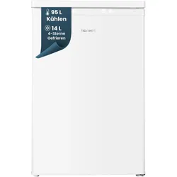 HomeX Kühlschrank mit Gefrierfach klein, Kühlschrank Freistehend, Weiss