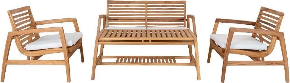 Sanna loungeset van teak met kussens, bruin