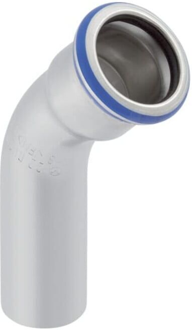 Geberit Coude Mapress d 22mm, inox-f, 45°, avec emboîture, ES (80704)