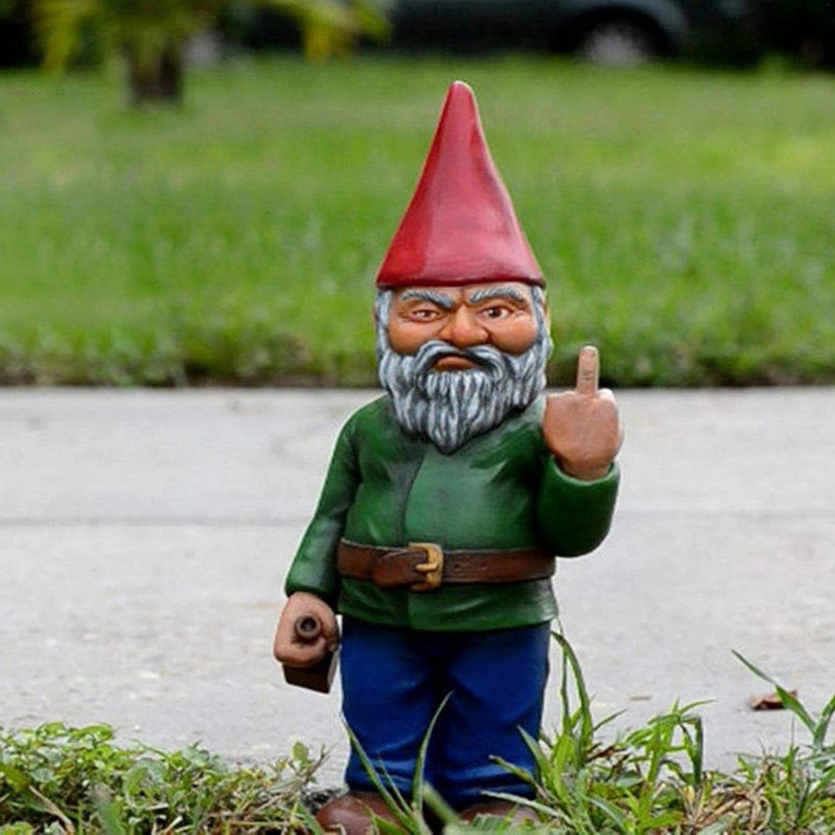 Veelkleurig Tuinkabouter Beeldje - Grappig Weerbestendig Ornament voor in de Tuin - Hoogte: 15 cm