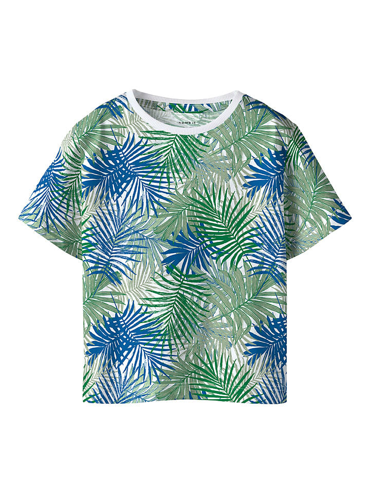 name it Shirt "Jaxon" in Grün/ Blau - 116