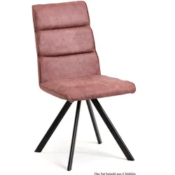 ESSZIMMERSTUHL (6er-Set) Ddene 47x92x60 Schwarz/Rosewood