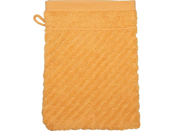 Waschhandschuh ROSS Smart , orange (aprikose), B:16cm L:21cm, Frottier, Handtücher, Waschhandschuh, Uni-Rippe mit Velourslabel
