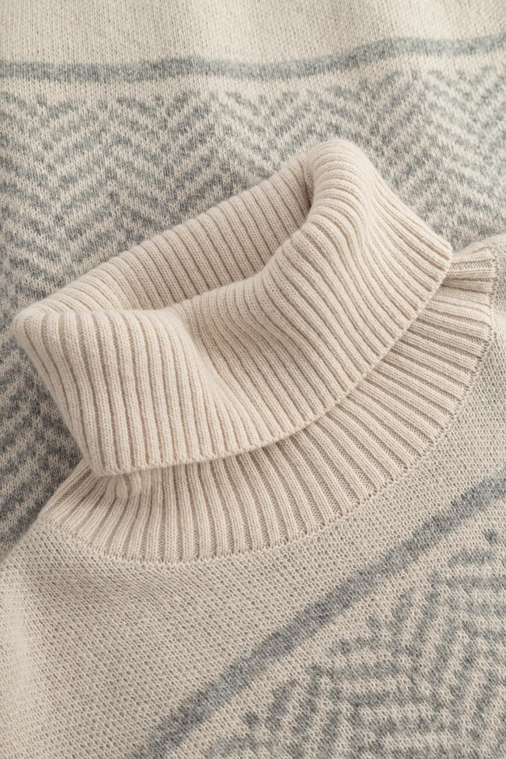 Joop! Rollkragenpullover JOOP "Korol", Damen, Gr. 42, beige (braun overflow), Strick, Obermaterial: 35% Polyamid, 30% Wolle, 30% Viskose, 5% Kaschmir, gemustert, normal normal, Rundhals, eingesetzt Rippbündchen, Pullover Rollkragenpullover, hochwertiges J