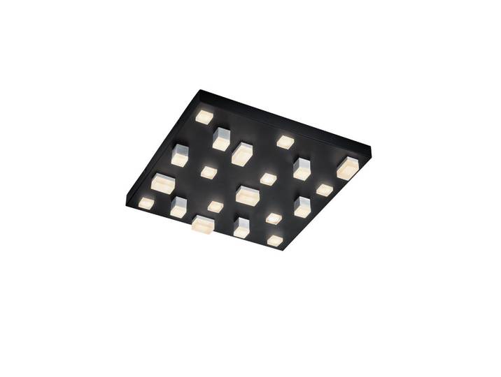 Trio Leuchten Led-Deckenleuchte Civeto, Schwarz, Weiß, Metall, Kunststoff, 45x8.5x45 cm, Farbtemperaturwechsler, Lampen & Leuchten, LED Beleuchtung, LED-Deckenleuchten