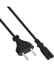 InLine Netzkabel Netzstecker auf Euro 8 C7 Stecker 1,80m Farbe: schwarz VDE Länge: 1,8m (16654)