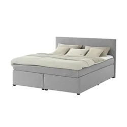 Boxspringbett mit Matratze und Topper  H3 Duke , grau , Maße (cm): B: 167 H: 104
