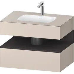 Duravit Collection One Einbauwaschtisch mit Konsolenwaschtischunterbau, 800x550x600mm, Nische Graphit Supermatt, QA4785080910010, Farbe: Taupe Matt/mit Nischenbeleuchtung