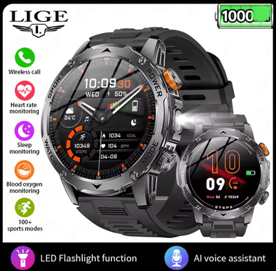 Inspire Essentials AMOLED Smart Watch For Men With Fitness Tracking Bluetooth Calling And Waterproof Design black