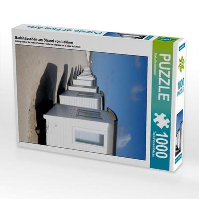 CALVENDO Puzzle Badehäuschen am Strand von Løkken | 1000 Teile Lege-Größe 64x48cm Foto-Puzzle für glückliche Stunden