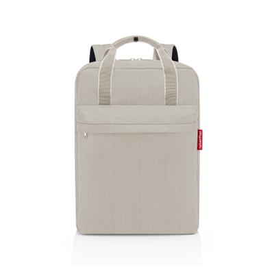 Rucksack REISENTHEL "reisenthel allday backpack M", beige (herringbone sand), B:30cm H:39cm T:13cm, Polyester, Rucksäcke, Rucksack, vielseitiger Rucksack für Arbeitsweg, Shoppingtour oder City-Trip