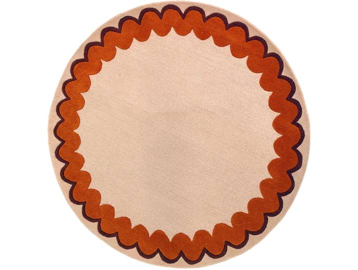 Teppich Winona ORANGE Welle, Düne 100 Prozent Wolle 160 x 160 cm - Material: 100% Wolle - Teppich
