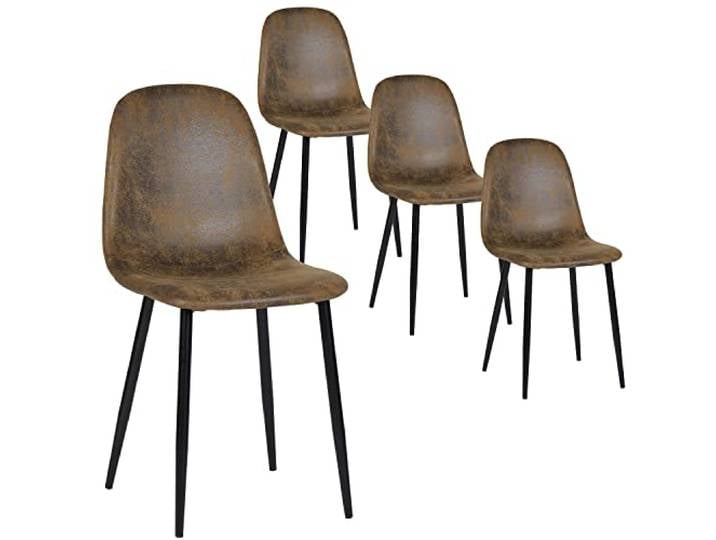 HOMYLIN Dining Chair, Metall, Braun, 40 x 38,5 x 85 cm