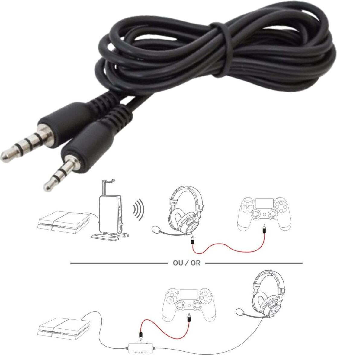 BigBen Chatkabel voor headset, compatibel met PS4/PS5/Xbox controllers