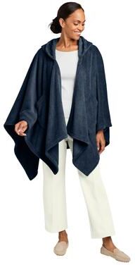 Port Authority BP44 Dream Plush Open Hoodie in River Blue Navy size OSFA   Polyester