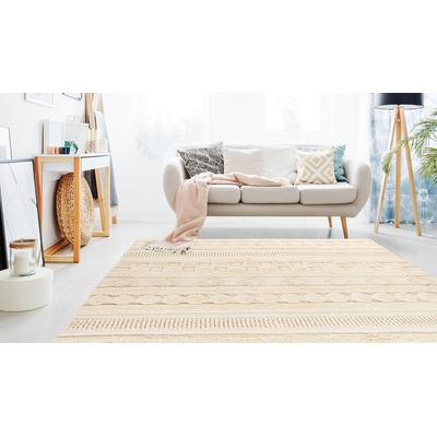 Wollteppich ME GUSTA "Bohist 125", beige (natur), B:200cm H:20mm L:200cm, Wolle, Teppiche