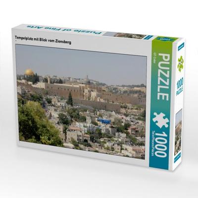 CALVENDO Puzzle Tempelplatz mit Blick vom Zionsberg | 1000 Teile Lege-Größe 64x48cm Foto-Puzzle für glückliche Stunden