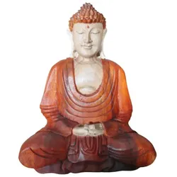 Hand Carved Buddha Statue - 30cm Hand Down