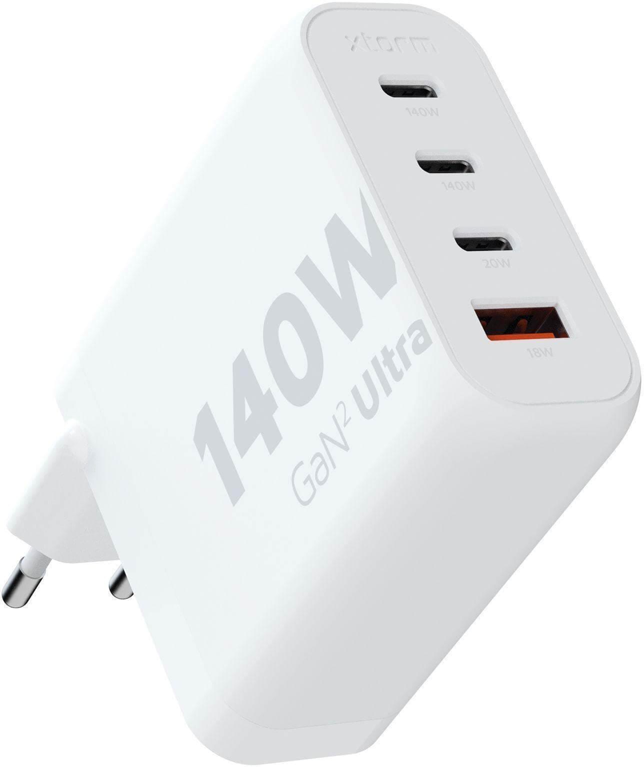 Xtorm GaN2 Ultra Wand-Ladegerät 140W / PD / 3x USB-C / 1x USB-A weiß XEC140