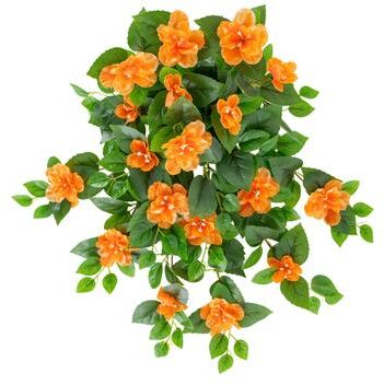 Nearly Natural 24-in UV Resistant Artificial Azalea Hanging Plant - Set of 3