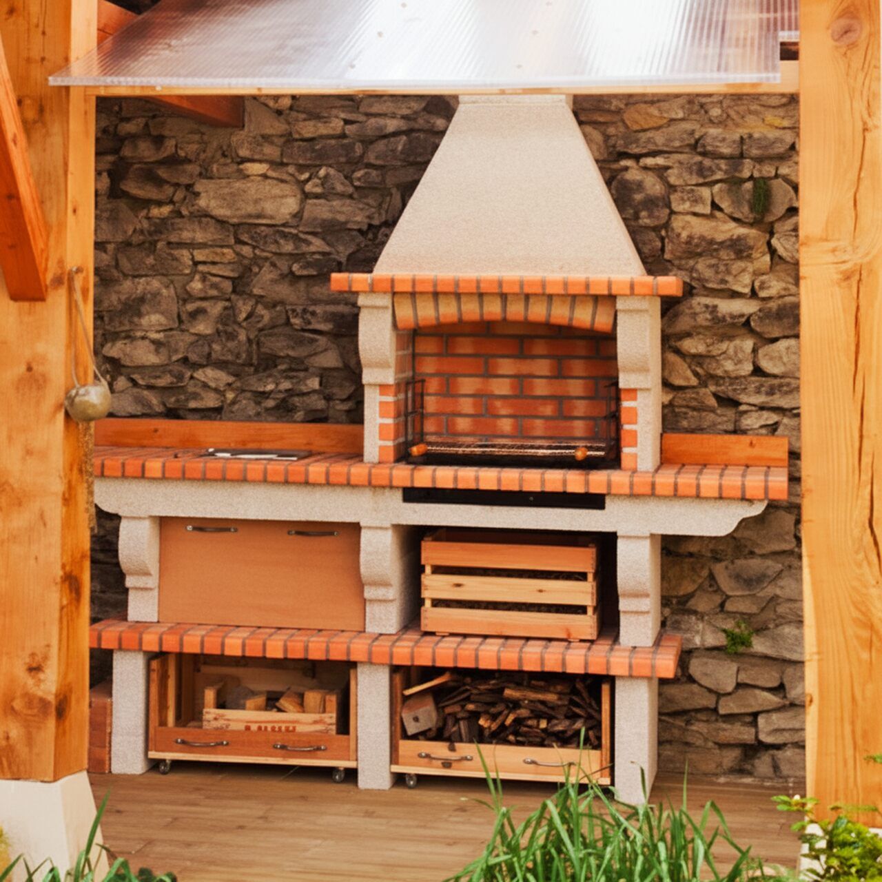 My-Barbecue Barbacoa de Ladrillo para Exterior AV2010F - Izquierda