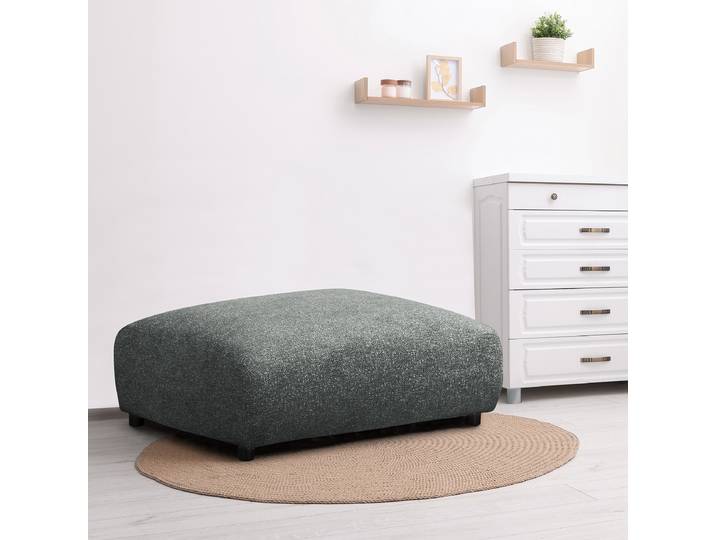 Polsterhocker 88 x 88cm Grau Strukturstoff Blerta: Anthrazit