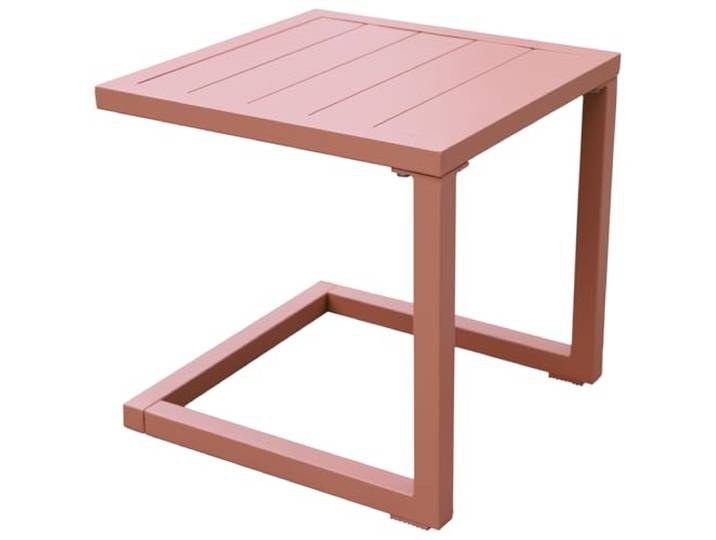 BARBADOS vierkante bijzettafel in terracotta aluminium
