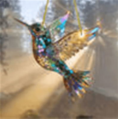 Inspire Picks Acrylic Bird & Flower Hanging Ornament Cute Floral Window Decor Pendant 1