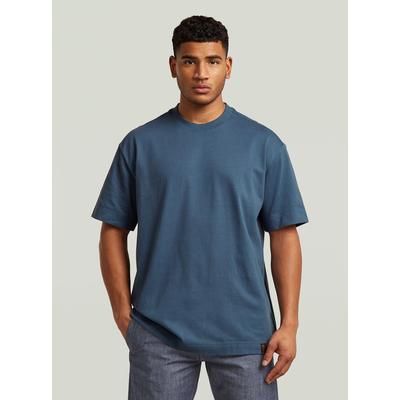 T-Shirt G-STAR "GS-01 Relaxed T-Shirt", Herren, Gr. L, rank blau, Obermaterial: 100% Baumwolle, Shirts T-Shirt
