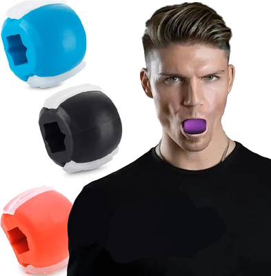 Lush Living Finds Jawline Simulator, Silica Gel Face Fitness Ball, Reduce Double Chin With Gym Fitness Training blue