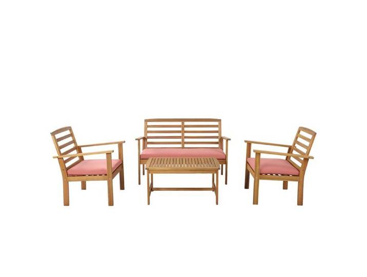 Salon de jardin en bois d'acacia LOMA 4 places - Terracotta - BEAU RIVAGE