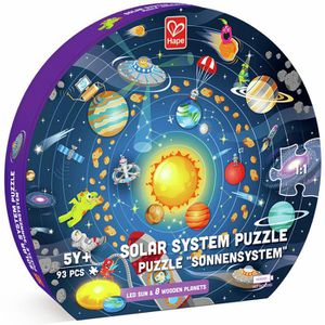 Hape Puzzle E1625, Sonnensystem mit LED-Sonne, 93 Teile, ab 5 Jahre