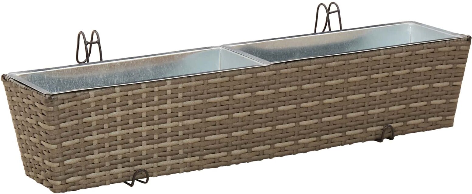 vidaXL Garde-Corps 2 pc Gris 80 x 17 x 17 cm métal