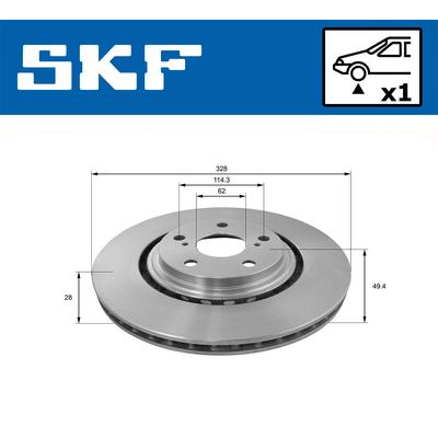 SKF Bremsscheibe VKBD 80342 V1 328mm 28mm für TOYOTA LEXUS